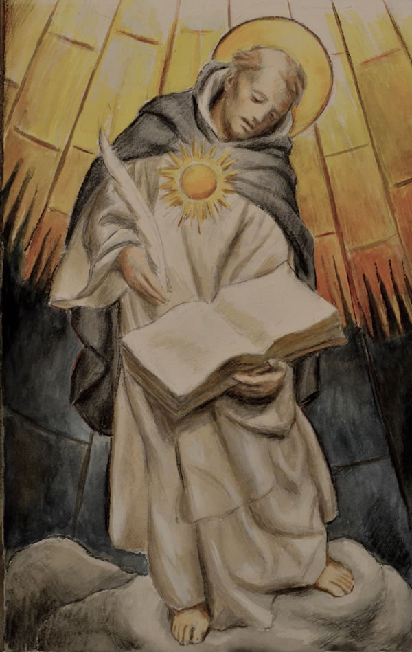 Saint Thomas Aquinas for stained glass of Ave Maria Academy Minneapolis, MN