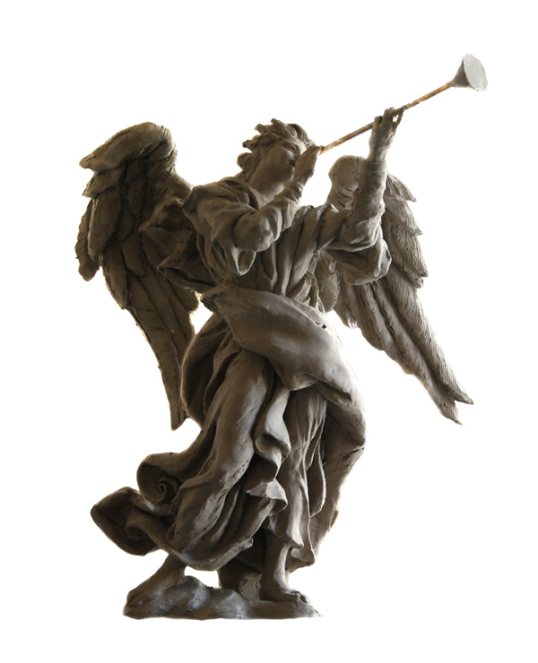 Angel with trumpet model in progress