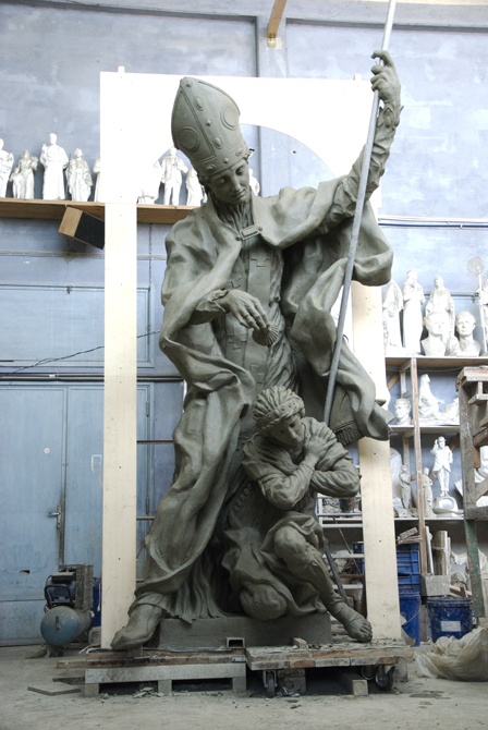 Saint Emygdius baptizing Polisia for the Cathedral of San Feliciano