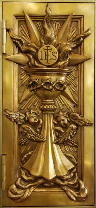 Tabernacle door with Host and Chalice of St Joseph Cathedral
